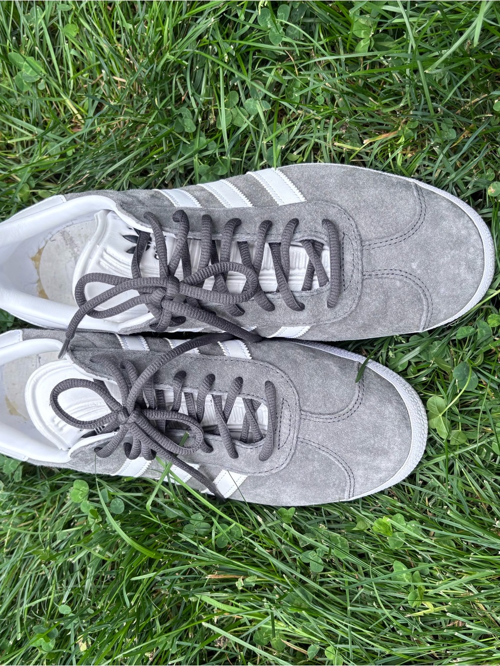 adidas Gazelle Men's Suede Sneakers - Gray & White - Picture 4 of 11